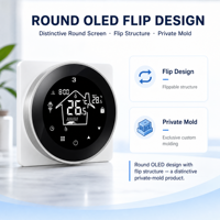Termostato Inteligente HY312-WIFI con Pantalla Táctil Redonda, Control Remoto, Compatible con la Aplicación Tuya, Google Alexa