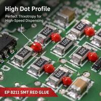 Pegamento Rojo EUBO EP 8211 SMT, Adhesivo de Montaje Superficial de un Componente para Unión de Chips de PCB, Dispensación de Alta Velocidad, Curado por Calor, Paquete de 300 ml