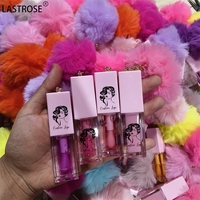 Gloss à Lèvres Hydratant en Gros 45 Couleurs Grande Brosse Huile à Lèvres Marque Privée avec Pompon Huile Repulpante Maquillage Changeante de Couleur