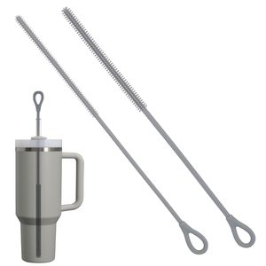 Brosse de nettoyage de pailles en silicone réutilisable avec noyau en acier flexible, brosse à bouteille extra longue et souple pour le nettoyage des pailles - Product Image 3