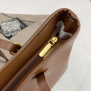 Borsa a <span class=keywords><strong>tracolla</strong></span> con cerniera morbida in Pu di alta qualità classica speciale semplice borsa a mano da donna di grandi dimensioni - Product Image 3