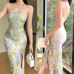 <span class=keywords><strong>Vestido</strong></span> de Fiesta Cheongsam de Alta Gama, <span class=keywords><strong>Estilo</strong></span> <span class=keywords><strong>Chino</strong></span> Moderno, Floral, Exquisito, Sin Tirantes, para Mujer, 2026 - Product Image 5