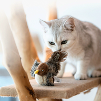 Animal de compagnie électronique interactif oiseau puce sonore en peluche chat jouets animal jouet réaliste oiseau en peluche jouet pour chat
