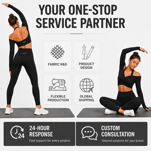 Set Yoga da Donna OEM 2 Pezzi con Top Corto Halter Off-Shoulder e Leggings a Vita Alta a Tutta Lunghezza, per Danza, Palestra e Stile di Vita - Product Image 4
