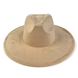 Topi Fedora Suede Bertepi Lebar Minimalis Pria Wanita Gaya Eropa Amerika Kasual Outdoor Fashion Topi Pelindung Matahari Semua Musim - Product Image 5