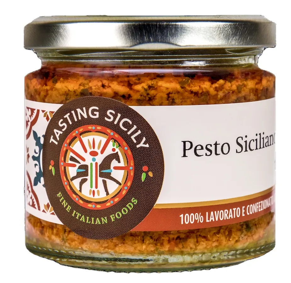 Beste Kwaliteit Siciliaanse Pesto Gedroogde Tomaat Met Ricotta Kaas Citroensap En Basilicumpot 170G Voor Pasta