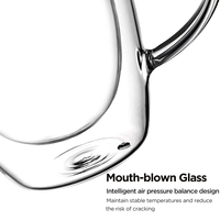 Tasses à café en verre à double paroi borosilicate, 1 pièce, 2 pièces 4 pièces, 450ml, cadeaux d'affaires créatifs, avec poignée