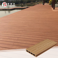Nouveau design de planche de terrasse en bois plastique WPC Co Extrusion imperméable à l'eau platelage composite résistant aux intempéries