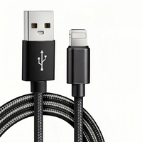 Kabel Data Sinkronisasi TPE Berlapis Nilon Tahan Lama Tipe-A 8 Pin PD Pengisian Cepat 1m Kompatibel iPhone untuk Ponsel Android