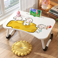 Table de lit intégrée, bureau d'ordinateur portable pliable simple, petit bureau pour chambre à coucher
