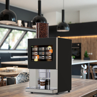 Machine à café automatique avec paiement par code QR, expresso intelligent, compatible SDK, écran 15 pouces, café fraîchement moulu