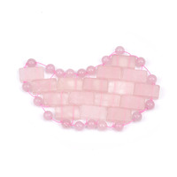 Masque pour les yeux rafraîchissant en quartz rose naturel, les coussinets en cristal éliminent les cernes et soulagent les patchs de fatigue oculaire