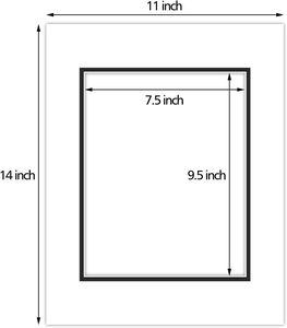 S&L 11x14 Passe-partouts doubles en papier pour photos 8x10, lot de <span class=keywords><strong>5</strong></span>, sans acide, pour cadres photo, lettres blanches/noires, montures décoratives, en gros - Product Image 2