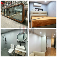 JJM Casa Contenedor Modular Prefabricada de 1-2 Pisos, Diseño Cápsula Espacial Apple Cabin, 20ft 40ft, Hotel, Supermercado, Diseño Moderno de Lujo
