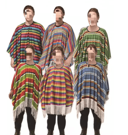 Men Mexican Poncho Wild West Cowboy Costume for Parties