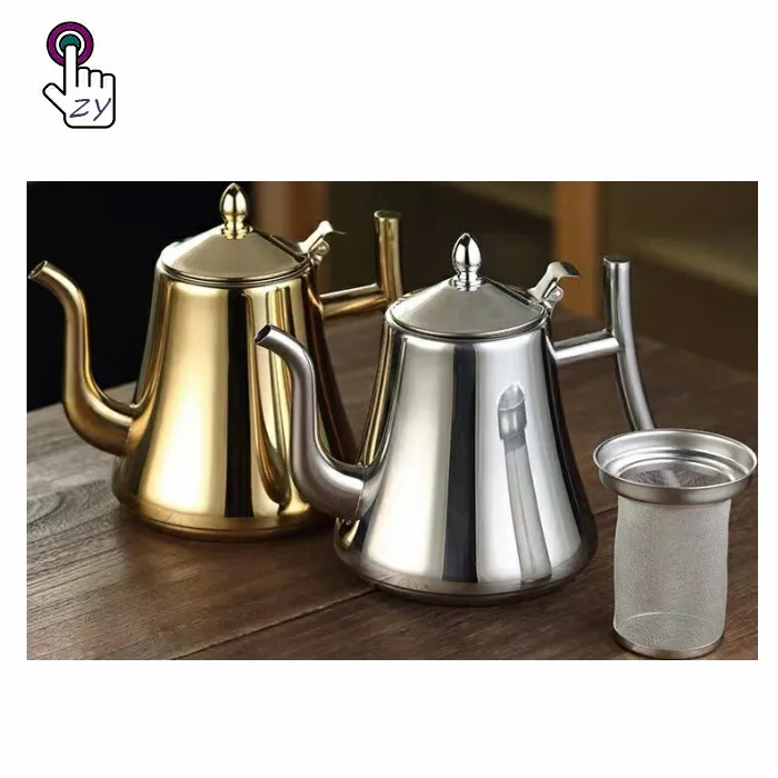 Household Stainless Steel Tea Kettle With Strainer Coffee Kettle Induction Cooker Teapot