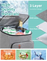 Sac isotherme portable personnalisé de 30 L, grande capacité, imperméable, pour pique-nique en plein air, camping, sac à dos isotherme, stockage alimentaire
