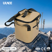 Sac à dos isotherme souple en PVC TPU imperméable 15L avec logo personnalisé, anti-fuite, pour camping, pêche, plage, pique-nique, canettes, aliments, vin, boissons