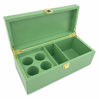 Boîte de luxe personnalisée haut de gamme pour 4 capsules de café Nespresso, emballage en bois laqué vert mat, artisanat pour hôtels