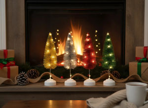 SANWEI Mini <span class=keywords><strong>petit</strong></span> <span class=keywords><strong>noël</strong></span> moderne avec lumières led arbres artificiels pour intérieur bureau maison décorative - Product Image 6