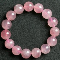 Bracelet élastique fait main pour femmes, en pierres précieuses naturelles de Madagascar, quartz rose de 10 mm, fabrication tendance en gros personnalisée