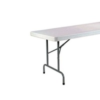 Table pliante de patio extérieure en plastique robuste en HDPE rectangulaire de grande taille d'occasion de 6 pieds