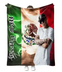 2024定制热卖个性化标志墨西哥说唱歌手左撇子Sm Julion Alvarez超软法兰绒毛毯