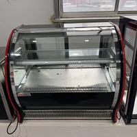 Vitrine Réfrigérée Commerciale en Acier Inoxydable pour Gâteaux, Refroidissement par Air, Comptoir, Sans Givre, 2 Portes, Étagères Réglables, Thermostat Ajustable