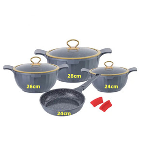 Roman Column Die <b>Cast</b> Cookware Set 8 Piece Non Stick Aluminum Saucepan Frying Pan Oven Safe <b>Hand</b> Wash Only - Product Image 3