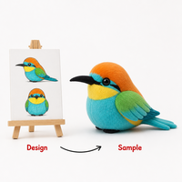 Fabricant de jouets en peluche personnalisés, poupée en peluche sur mesure, modèle Compact Frame Bee Eater, compagnon à plumes aux plumes vives, faune personnalisée