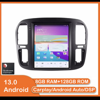Pour Toyota Land Cruiser Lexus LX470 1999-2002 Écran vertical Android 13.0 tout-en-un avec affichage IPS, navigation sur tableau de bord