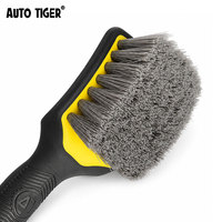 Brosse de nettoyage de pneus de voiture jaune et noire ATUO TIGER, brosse de nettoyage de tapis, brosse à récurer les pneus, brosse de detailing automobile