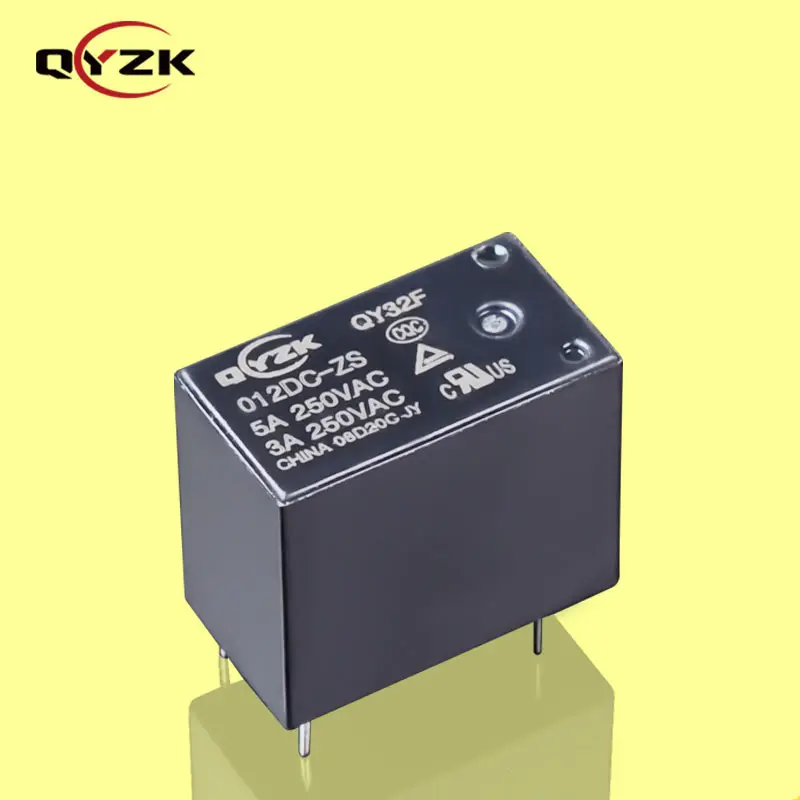 In Stock 12V DC SPDT(1 Form C)Rating Load 5amp 250VAC 5A 30VDC 5 Pins 0.45W Alternative To QY32F-H PCB Smart Home Relay