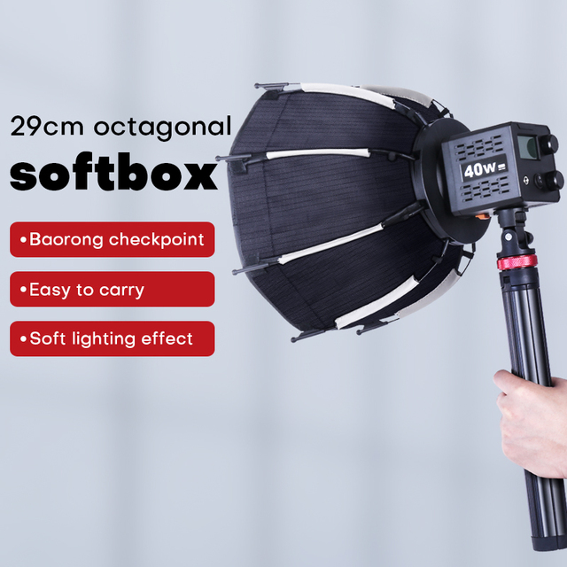 29cm Soft Light Box Min Baorong LED Video Light Soft Box Bi-Color Video Lighting for Photography Video Recording Fill Light