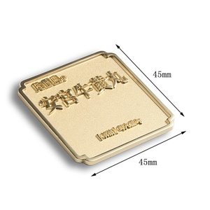 High End <b>Small</b> Size Square Shape Own Brand Gold Color Scratch Resistant Nameplate - Product Image 2