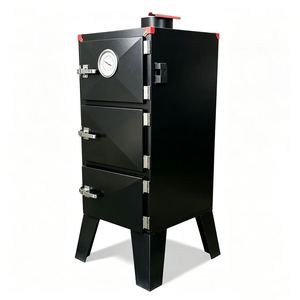 Four à fumage vertical en acier avec plusieurs grilles et tiroir à cendres pour grillades en extérieur - Product Image 2