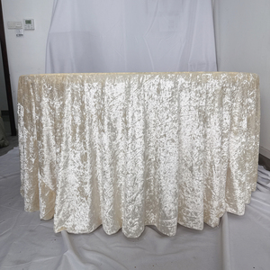 Nappe Ronde Élégante en Velours Blanc Effet Diamant, Jupe de Table Sur Mesure pour Banquet, Restaurant, Décoration Intérieure - Product Image 5