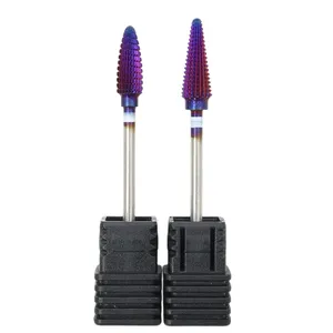 ¡Caliente! Brocas de carburo completo Purple Pro para taladro de uñas eléctrico, herramientas de manicura para cortar y pulir la parte inferior de las uñas - Product Image 2
