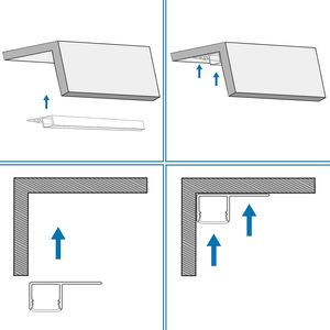 Profilé en aluminium 6063 pour <span class=keywords><strong>bande</strong></span> LED décorative d'intérieur, utilisation pour cloisons sèches et plâtre, série 6000, argent/noir/blanc - Product Image 6
