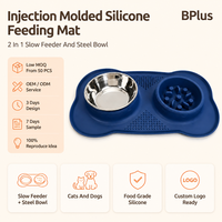 Tapis d'alimentation en silicone moulé par injection BPlus, grand modèle 540g, petit modèle 400g, pour chiots et chatons, alimentation lente, logo personnalisé, MOQ 500, sans BPA