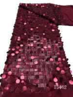 Tissu en dentelle africaine à gros sequins - Luxe élégant et brillant pour robes de soirée et tenues de fête