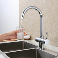 Robinet de cuisine à double poignée DOGO avec eau chaude froide évier à 3 voies robinet d'eau bouillante de cuisine