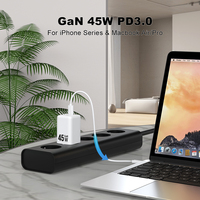 Cargador Gan de 45w para Teléfono Inteligente, Tipo C, Universal, Portátil, Carga Súper Rápida, Cargador de Pared PD de 45w, Compatible con Samsung y iPhone