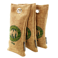 Sac désodorisant en charbon de bambou naturel, pochette purifiante d'air en tissu de jute