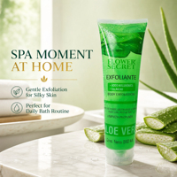 SECRET DES FLEURS Gel Exfoliant Corporel à l'Aloe Vera 300ml Acide Hyaluronique Collagène Brume du Matin Aloe Thé Vert Parfumé Tous Types de Peau
