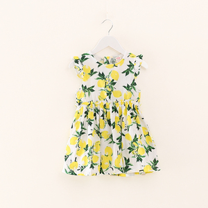 Nuevos Productos Populares para 2017, Vestidos con Estampado de Limones con Nombres Lindos Coreanos para Niñas - Product Image 3
