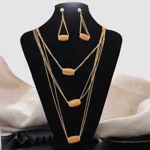 African Gold Color Jewelry Sets Arab Ethiopia Nigeria Wedding Party Choke Ring Jewelry Dubai Gifts Wholesale