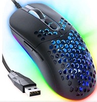 Mouse Gaming Kustom Pabrik Hollow RGB Tri-Mode OEM ODM RGB 12000 DPI Tri-mode Contourline Berkabel Logam
