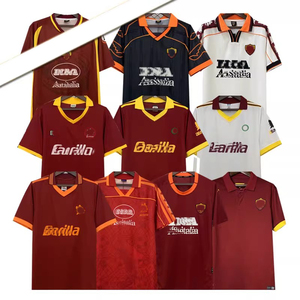 Maßgefertigter 05-92 Roma Nr. 10 Totti Retro Herren Fußballtrikot 100% Polyester Wärmeübertragungsdruck Dehnbar Atmungsaktiv - Product Image 1