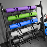 Étagère de rangement en métal robuste à 5 niveaux VIPR, réglable, portable, pour salle de sport commerciale, fitness - Marque BLD, usage universel, noir, personnalisable